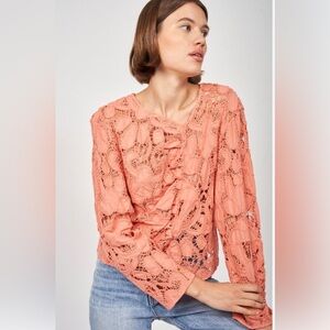 Joie Leith eyelet cotton top! Peach color! NWT xxs